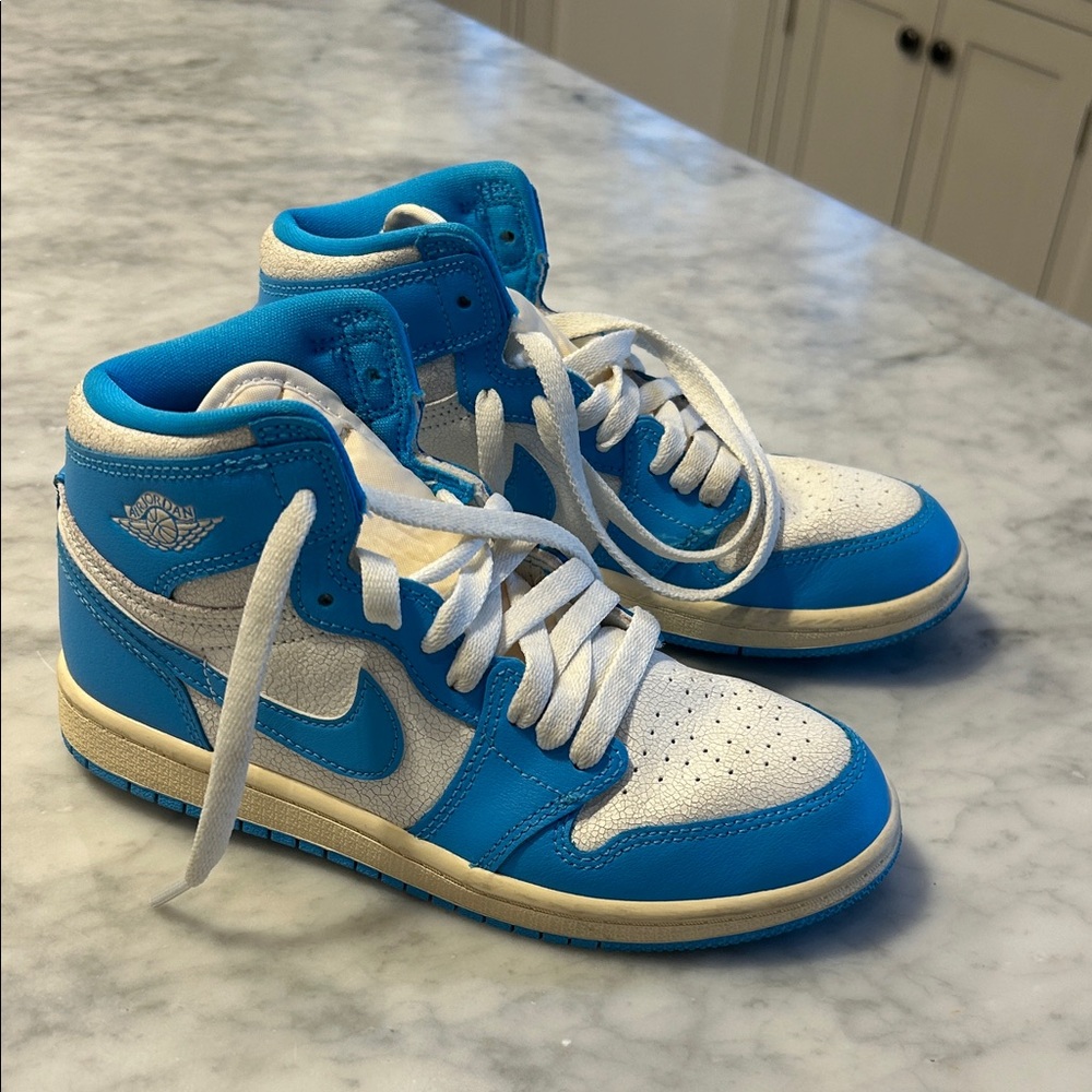 Jordan Nike Kids Blue and White Sneakers
